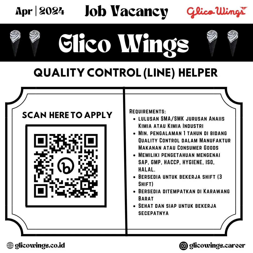 Lowongan Kerja PT Glico Wings Karawang
